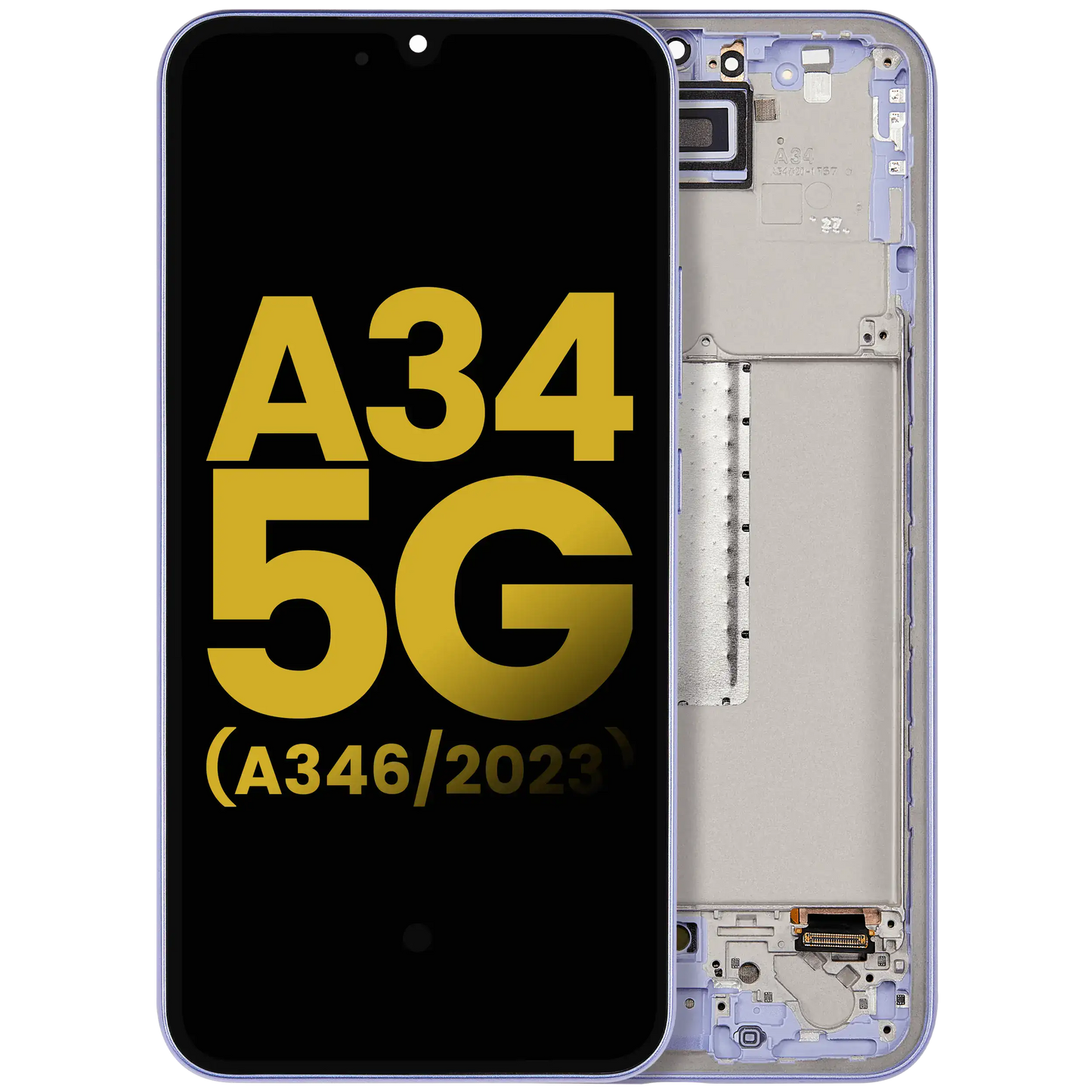OLED Assembly With Frame For Samsung Galaxy A34 5G (A346 / 2023) (Refurbished) (Violet)