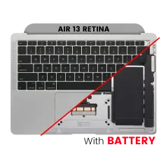 Top Case with Battery and Keyboard (ANSI US) For MacBook Air 13" A1932 (2018-2019) (Used OEM Pull: Grade A) (Space Gray)