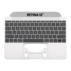 Top Case with Keyboard (ANSI US) and Microphone For MacBook 12" A1534 (2016-2017) (Used OEM Pull: Grade B/C) (Space Gray)