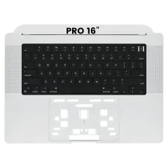 Top Case With Keyboard For MacBook Pro 16" A2485 (2021) / MacBook Pro 16" A2780 (2023) (US Keyboard) (OEM Pull Grade B/C) (Silver)