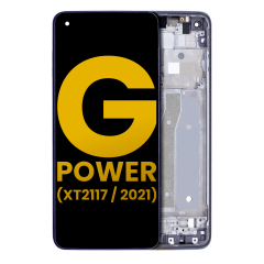 LCD Assembly With Frame For Motorola Moto G Power (XT2117 / 2021) (Refurbished) (Flash Gray)
