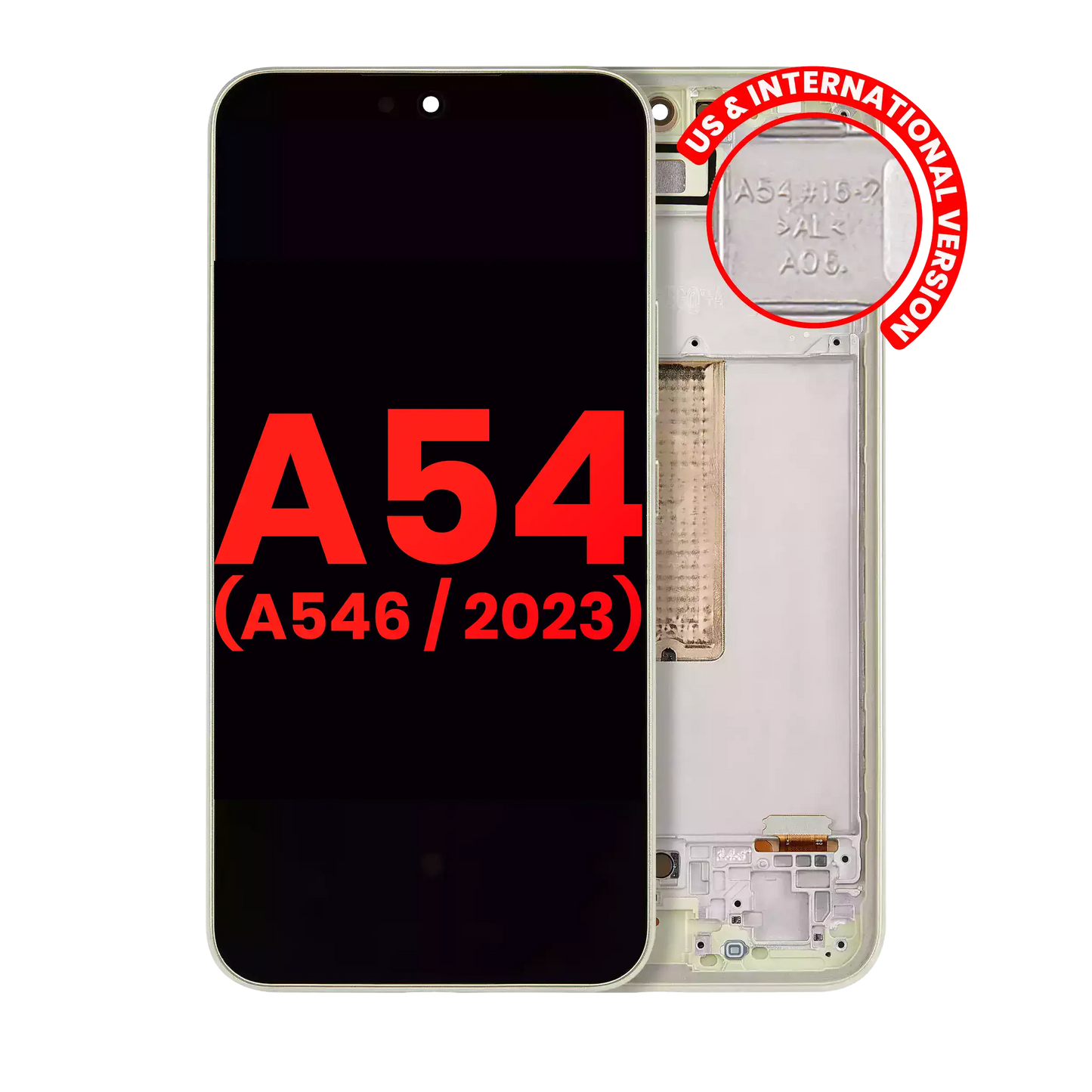 OLED Assembly With Frame For Samsung Galaxy A54 5G (A546 / 2023) (US & International Version) (Aftermarket Plus) (Lime)
