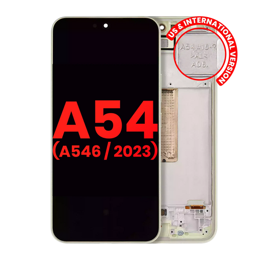 OLED Assembly With Frame For Samsung Galaxy A54 5G (A546 / 2023) (US & International Version) (Aftermarket Plus) (Lime)