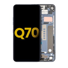 LCD Assembly With Frame For LG Q70 (Refurbished) (Mirror Black)
