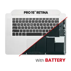 Top Case with Battery and Keyboard (ANSI US) For MacBook Pro 15" A1398 (2015) (Used OEM Pull: Grade B/C)