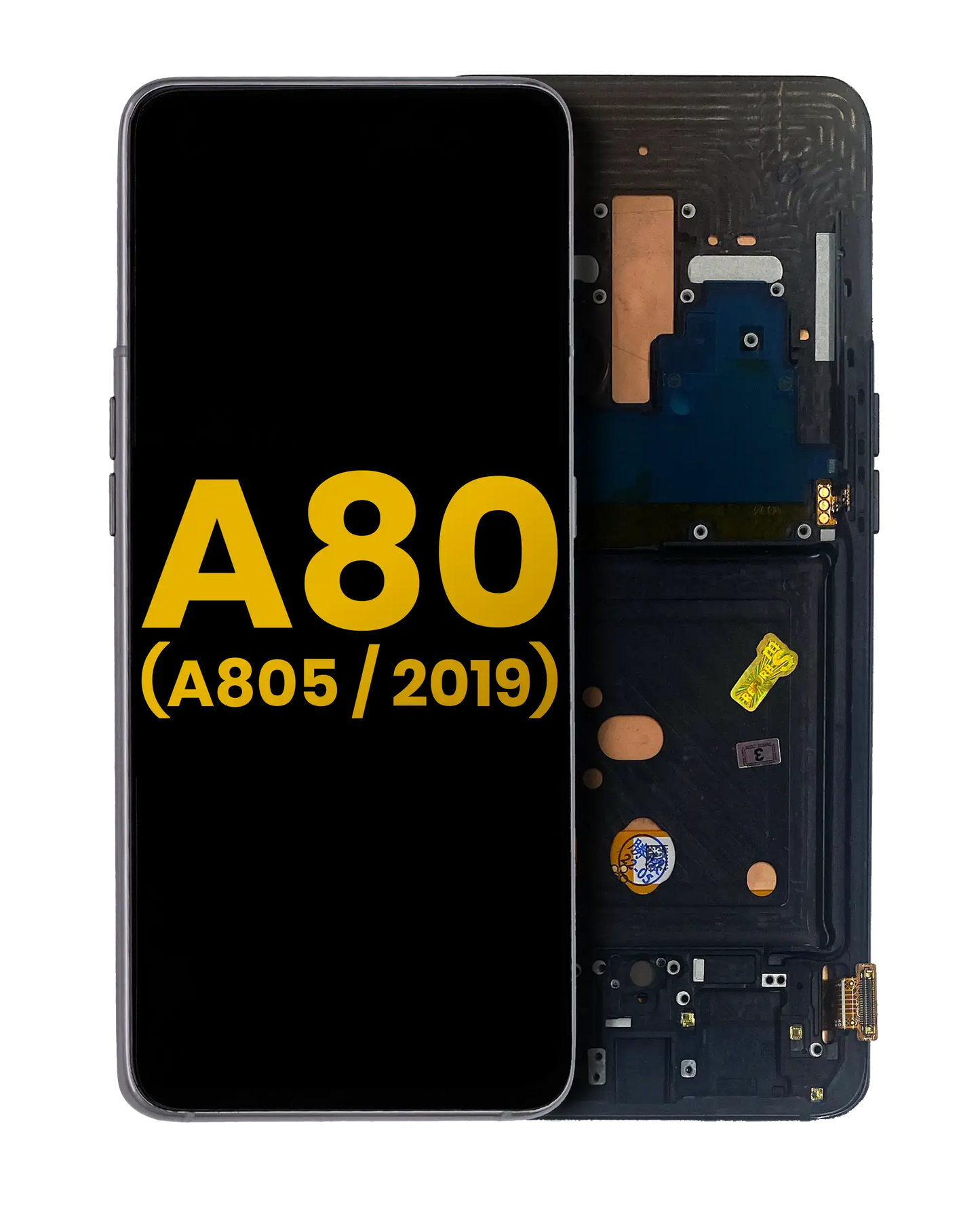 OLED Assembly With Frame For Samsung Galaxy A80 (A805 / 2019) (Refurbished) (Phantom Black)