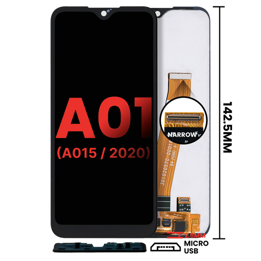 LCD Assembly Without Frame For Samsung Galaxy A01 4G (A015 / 2020) (Global Model) (Micro USB Frame) (Aftermarket Plus) (All Colors)