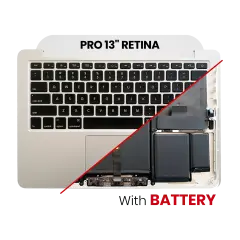 Top Case with Battery and Keyboard (ANSI US) For MacBook Pro 13" A1502 (2015) (OEM New) (Silver)