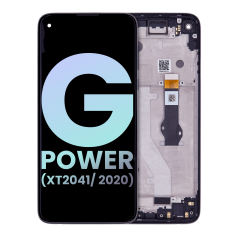 LCD Assembly With Frame For Motorola Moto G Power (XT2041/ 2020) (Genuine OEM) (Smoke Black)