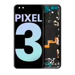 OLED Assembly With Frame For Google Pixel 3 (Genuine OEM) (Just Black)