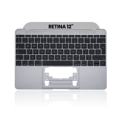 Top Case with Keyboard (ISO UK) and Microphone For MacBook 12" A1534 (2016-2017) (OEM New) (Space Gray)