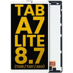LCD Assembly Without Frame For Samsung Galaxy Tab A7 Lite 8.7" (2021) (T225 / T227) (Cellular Version) (Refurbished) (White)