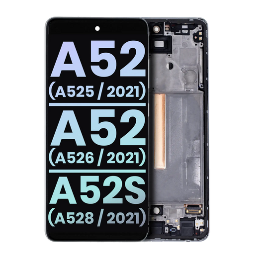 OLED Assembly With Frame For Samsung Galaxy A52 4G (A525 / 2021) / A52 5G (A526 / 2021) / A52S 5G (A528 / 2021) (Service Pack) (Awesome White)
