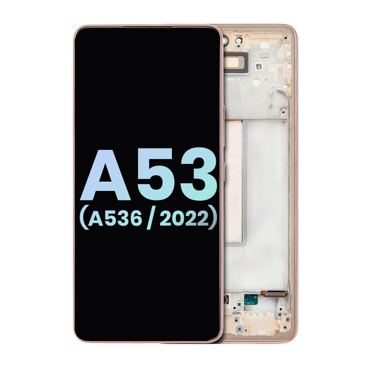 OLED Assembly With Frame For Samsung Galaxy A53 5G (A536 / 2022) (Service Pack) (Peach)