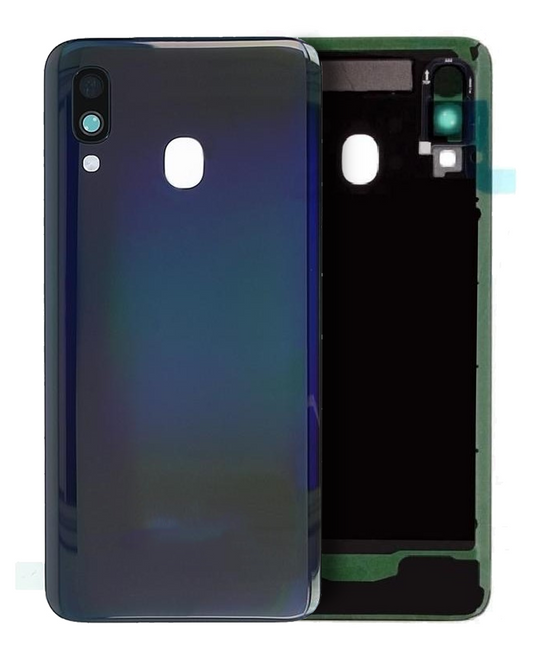 Back Cover Glass With Camera Lens For Samsung Galaxy A40 (A405 /2019) (Service Pack) (Black)