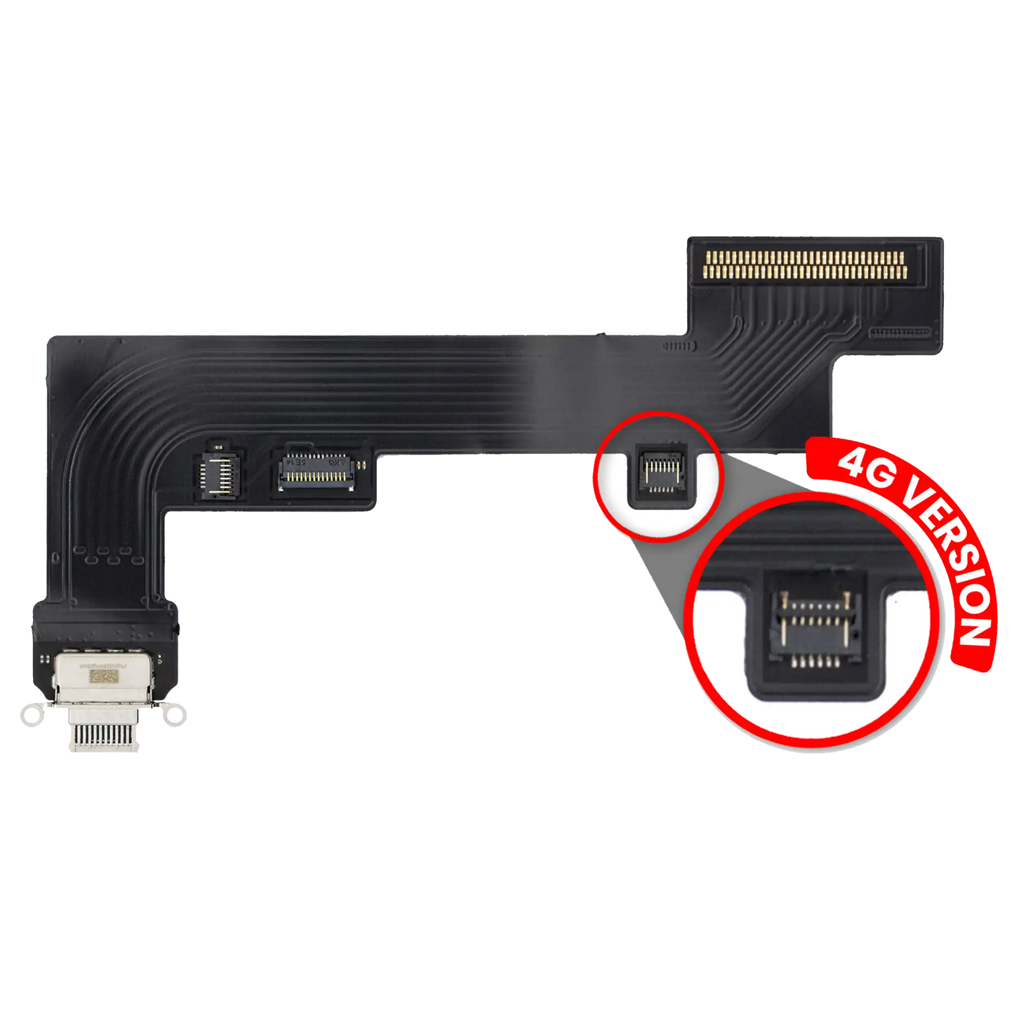 Charging Port Flex Cable For iPad Air 4 / iPad Air 5 (Cellular) (Aftermarket Plus) (White)