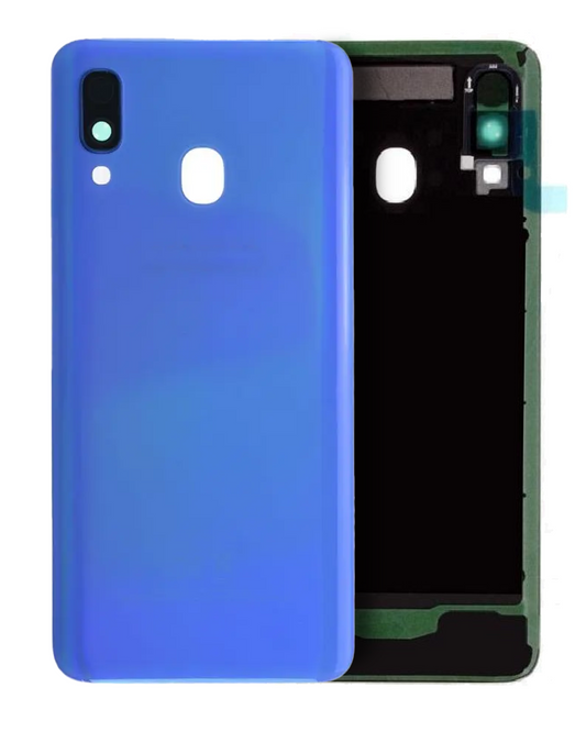 Back Cover Glass With Camera Lens For Samsung Galaxy A40 (A405 / 2019) (Service Pack) (Blue)