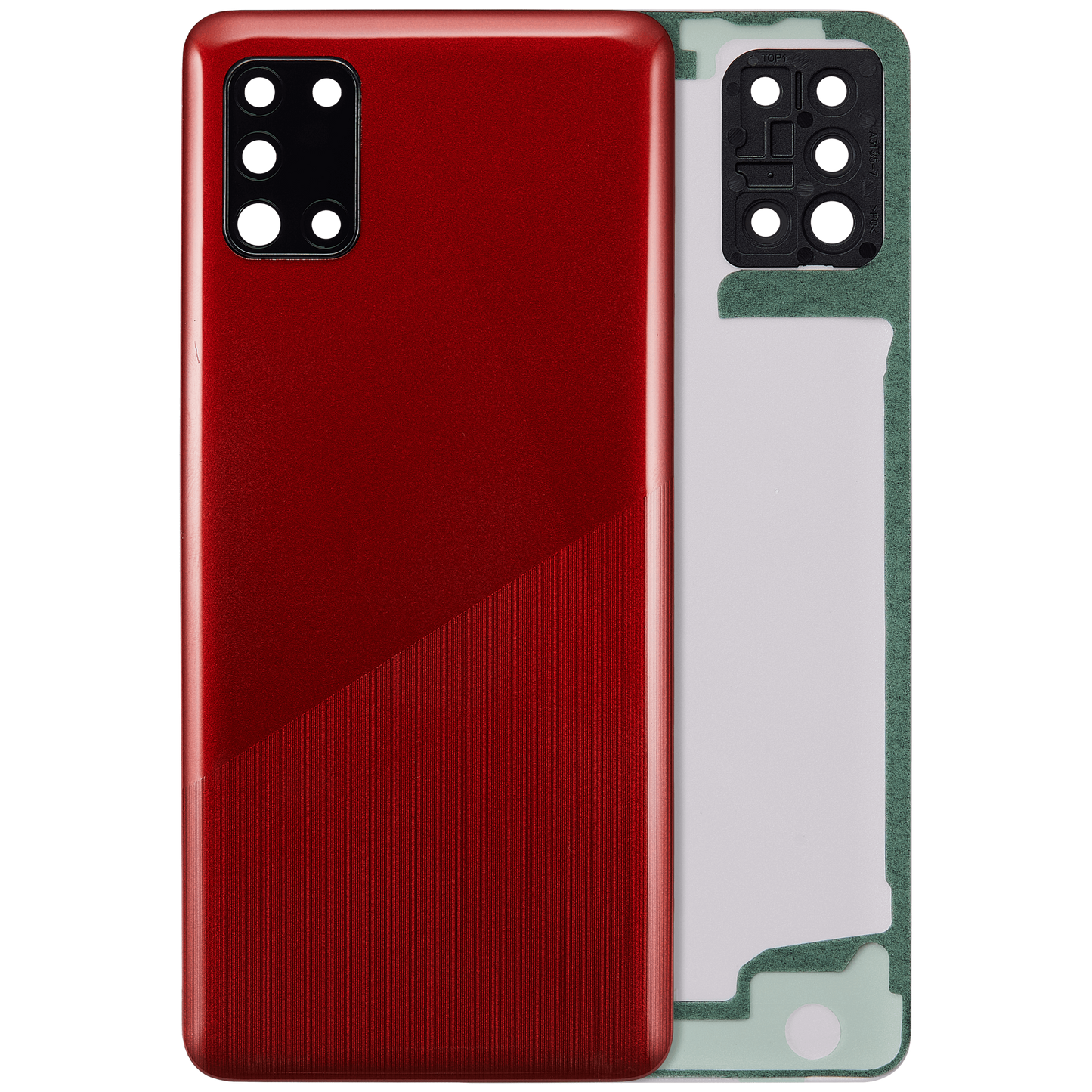 Back cover Glass With Camera Lens For Samsung Galaxy A31 (A315 / 2020) (Aftermarket Plus) (Prism Crush Red)
