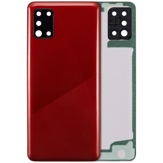 Back cover Glass With Camera Lens For Samsung Galaxy A31 (A315 / 2020) (Aftermarket Plus) (Prism Crush Red)