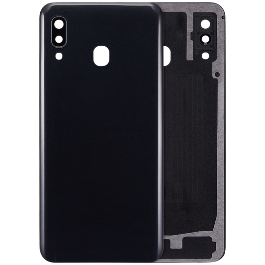 Back cover Glass With Camera Lens For Samsung Galaxy A30 (A305 / 2019) (Aftermarket Plus) (Black)