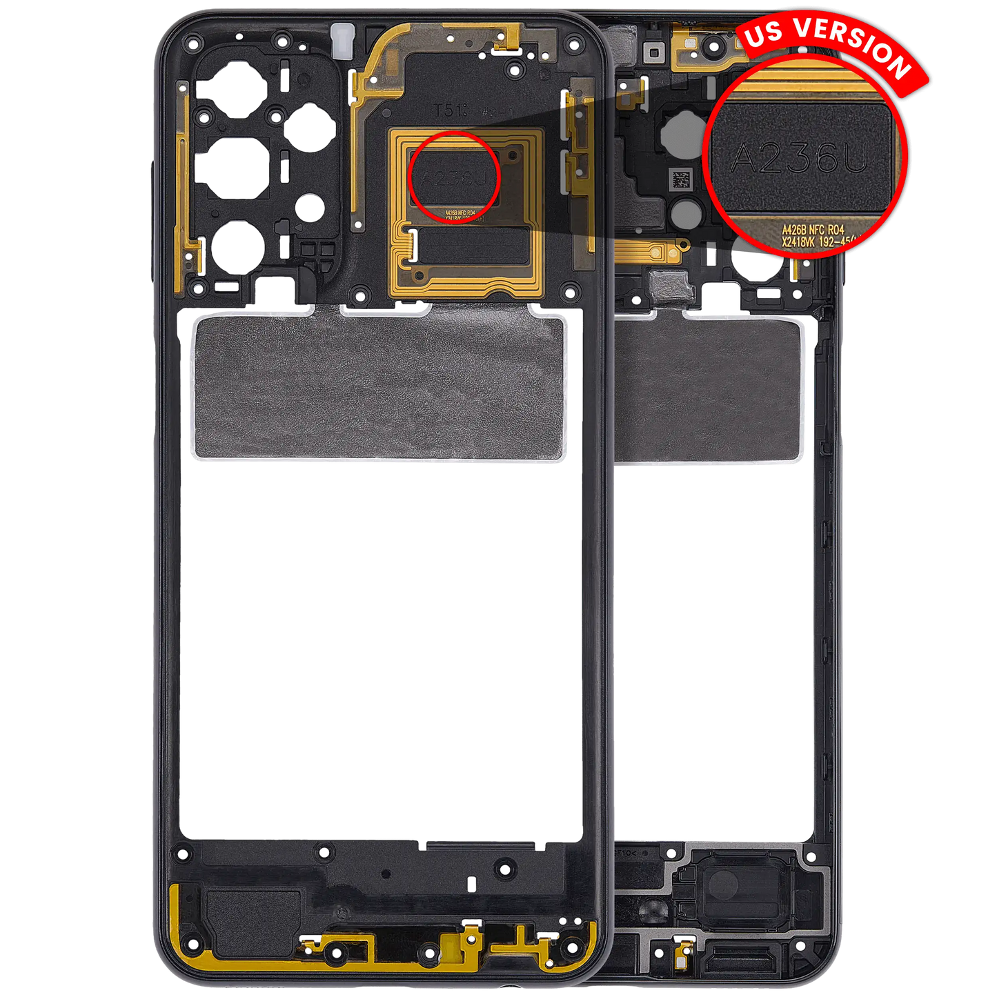 Mid-Frame Housing For Samsung Galaxy A23 5G (A236U / 2022) (US Version) (Black)