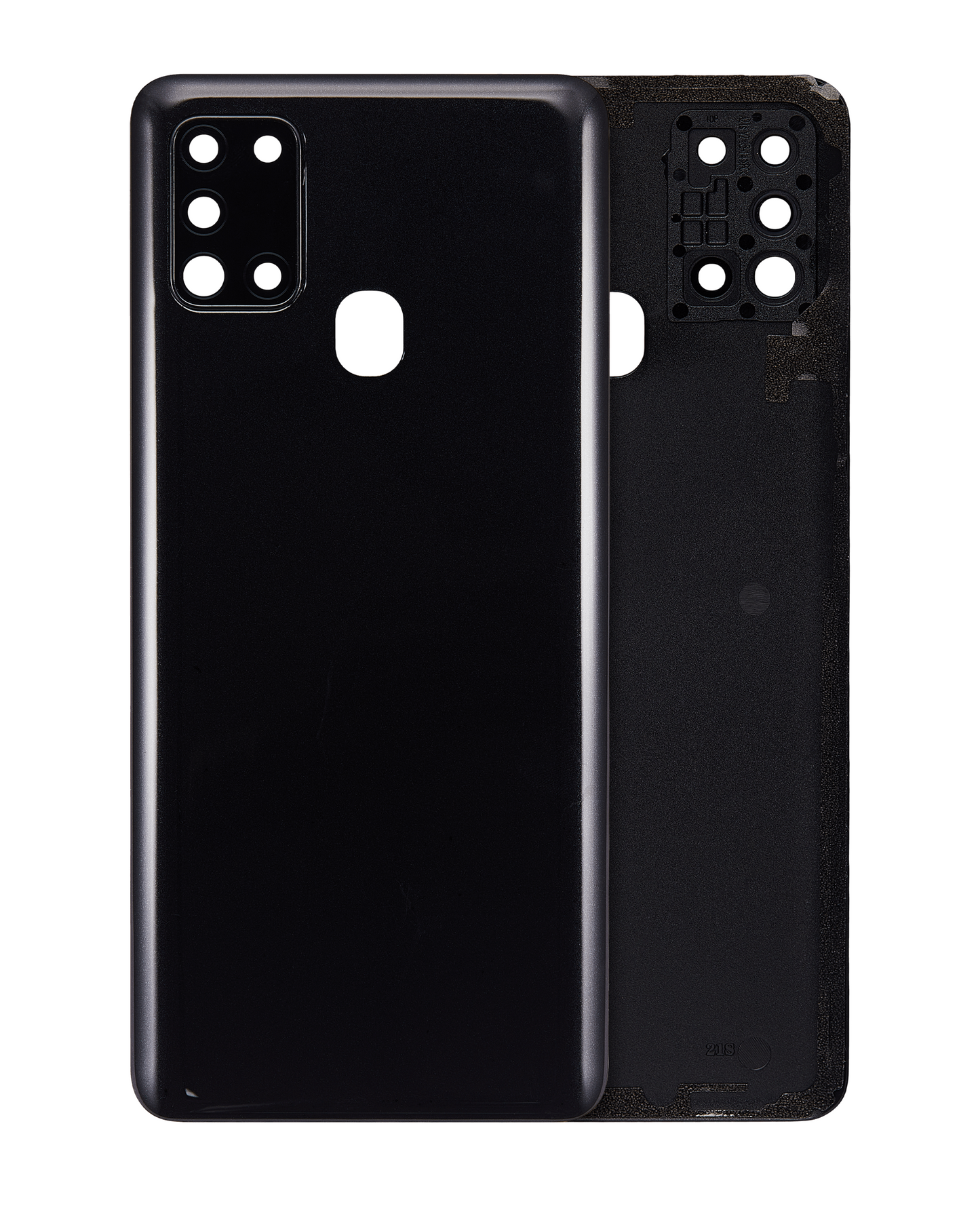 Back Cover Glass With Camera Lens For Samsung Galaxy A21s (A217 / 2020) (Service Pack) (Black)