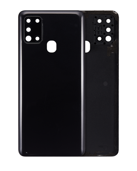 Back Cover Glass With Camera Lens For Samsung Galaxy A21s (A217 / 2020) (Service Pack) (Black)