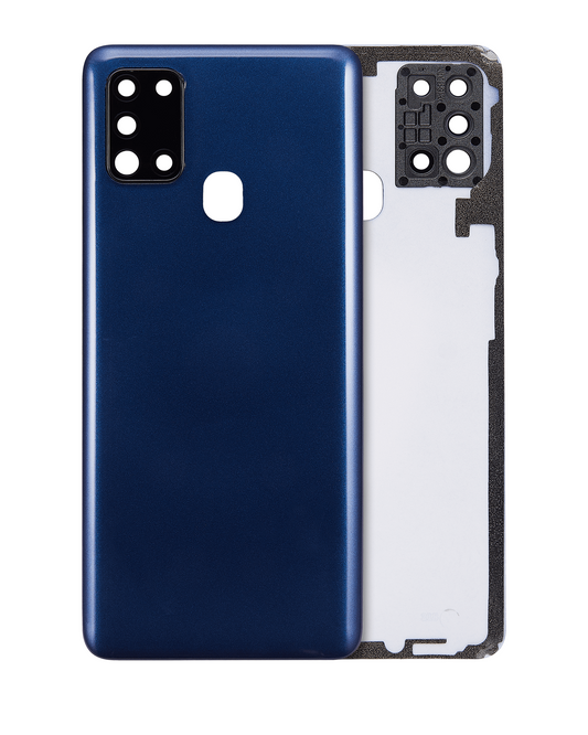 Back Cover Glass With Camera Lens For Samsung Galaxy A21s (A217 / 2020) (Service Pack) (Blue)