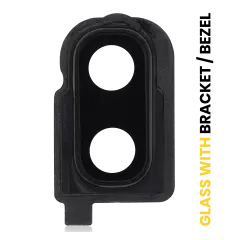 Back Camera Lens With Bracket / Bezel For Samsung Galaxy Z Flip 4G (F700) / Z Flip 5G (F707) (Mirror Black)