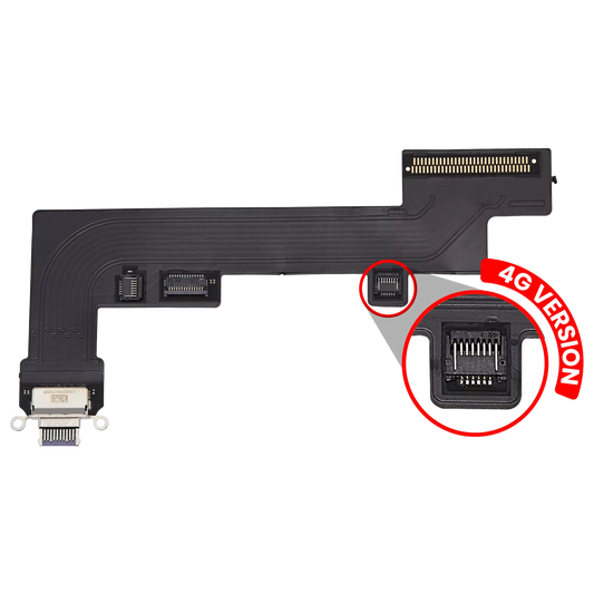Charging Port Flex Cable For iPad Air 5 (Cellular) (Aftermarket Plus) (Purple)