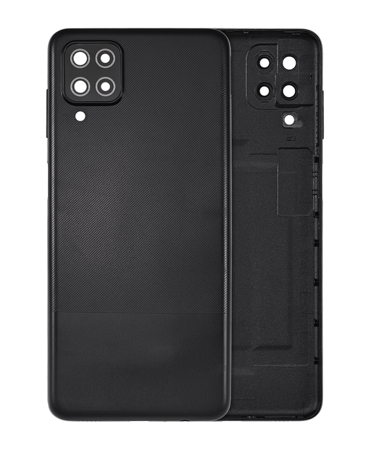 Back Cover Glass With Camera Lens For Samsung Galaxy A12 (A125 / 2020) (Aftermarket Plus) (Black)