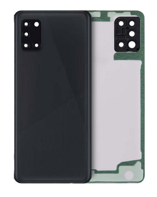 Back Cover Glass With Camera Lens For Samsung Galaxy A31 (A315 / 2020) (Service Pack) (Black)