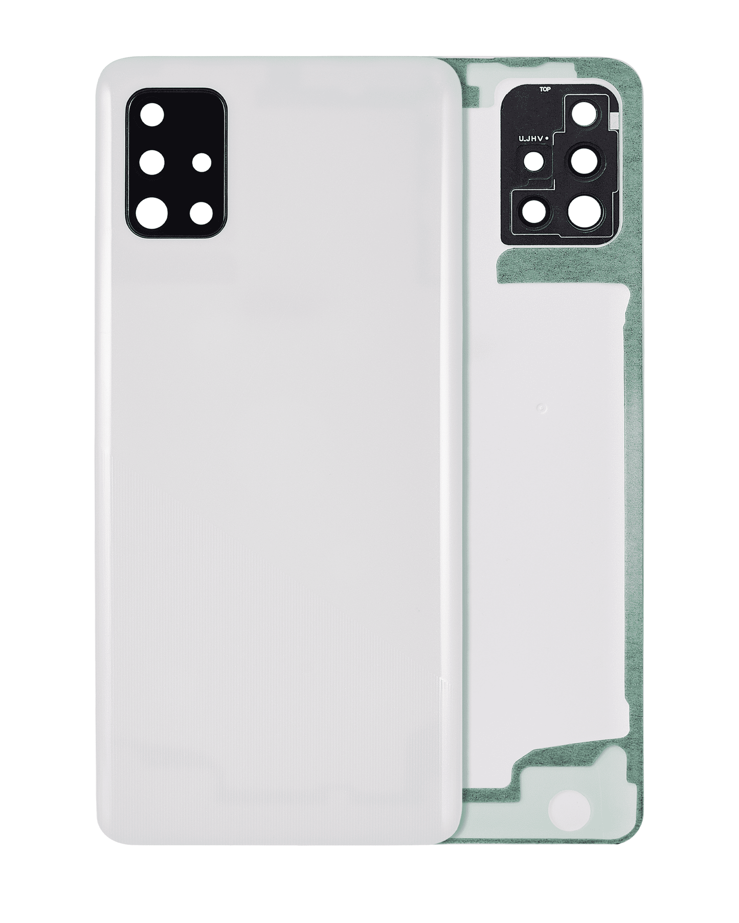 Back cover Glass With Camera Lens For Samsung Galaxy A51 4G (A515 / 2019) (Aftermarket Plus) (Prism Crush White)