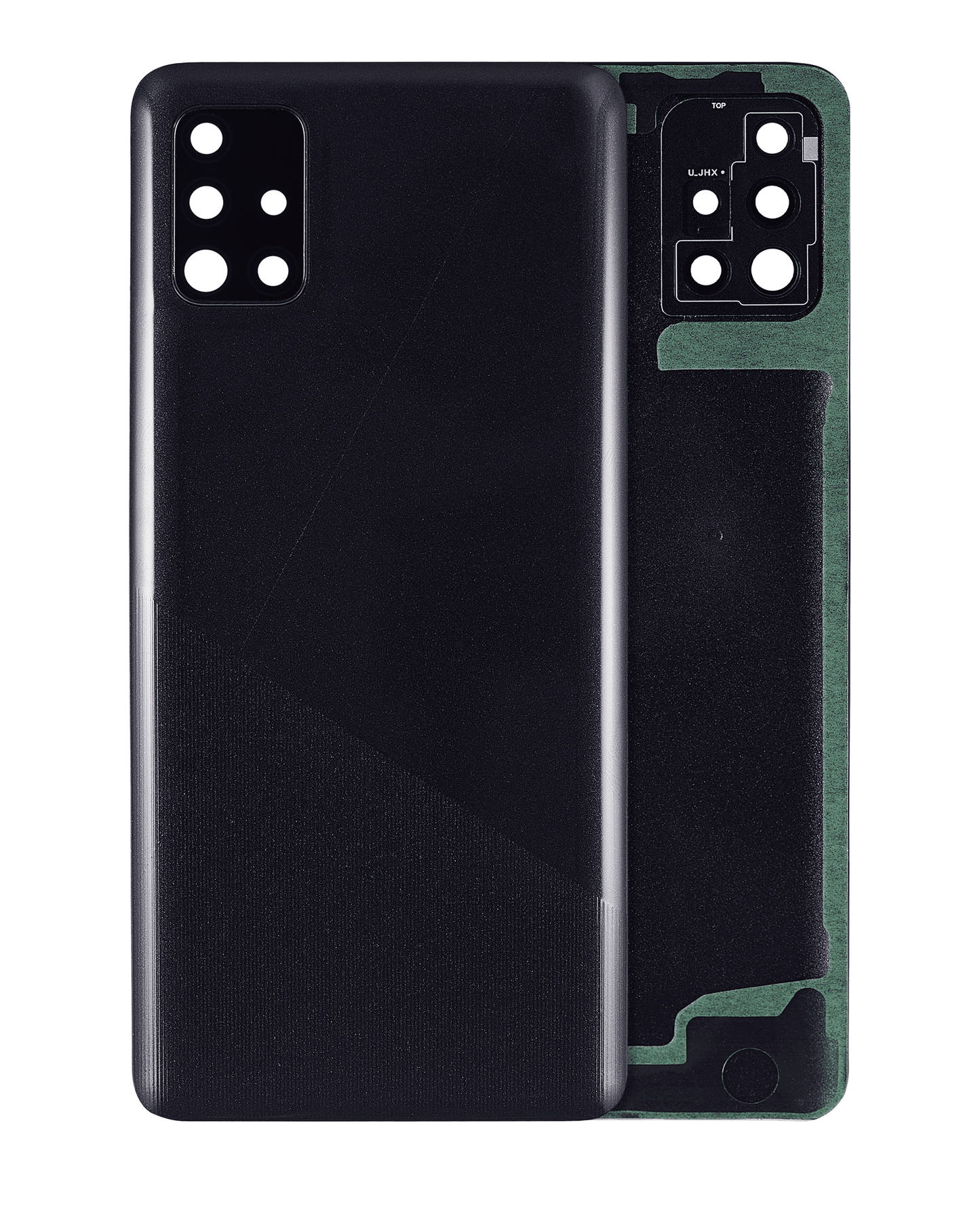 Back cover Glass With Camera Lens For Samsung Galaxy A51 4G (A515 / 2019) (Aftermarket Plus) (Prism Crush Black)