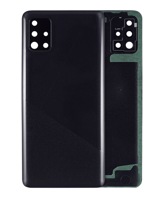Back cover Glass With Camera Lens For Samsung Galaxy A51 4G (A515 / 2019) (Aftermarket Plus) (Prism Crush Black)