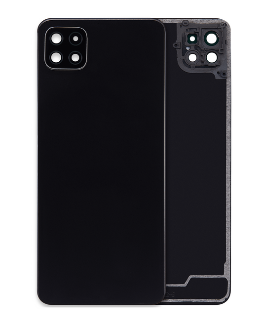 Back cover Glass With Camera Lens For Samsung Galaxy A22 5G (A226 / 2021) (Aftermarket Plus) (Black)