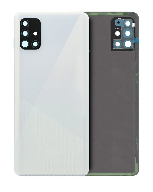 Back Cover Glass With Camera Lens For Samsung Galaxy A51 4G (A515 / 2020) (Service Pack) (Prism Crush White)