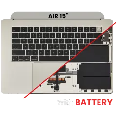 Top Case with Battery and Keyboard (ANSI US) For MacBook Air 15" A3114 (2024) (Starlight)