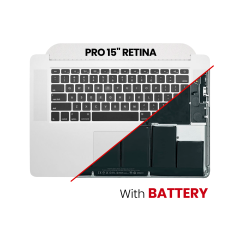 Top Case with Battery and Keyboard (ANSI US) For MacBook Pro 15" A1398 (2015) (Used OEM Pull: Grade A)