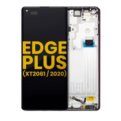 OLED Assembly With Frame For Motorola Moto Edge Plus (XT2061 / 2020) (Refurbished) (Black)