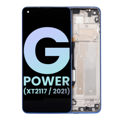 LCD Assembly With Frame For Motorola Moto G Power (XT2117 / 2021) (Genuine OEM) (Blue)