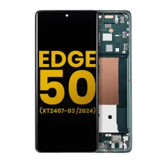 OLED Assembly With Frame For Motorola Moto Edge 50 (XT2407-3 / 2024) (Refurbished) (Jungle Green)