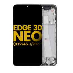 OLED Assembly With Frame For Motorola Edge 30 Neo (XT2245-1 / 2022) (Refurbished) (Black Onyx)