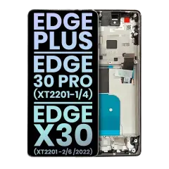 OLED Assembly With Frame For Motorola Moto Edge Plus / Edge 30 Pro (XT2201-1/4) / Edge X30 5G (XT2201 -2/6 /2022) (Genuine OEM) (Cosmos Blue)