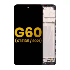 LCD Assembly With Frame For Motorola Moto G60 (XT2135 / 2021) (Refurbished) (Black)