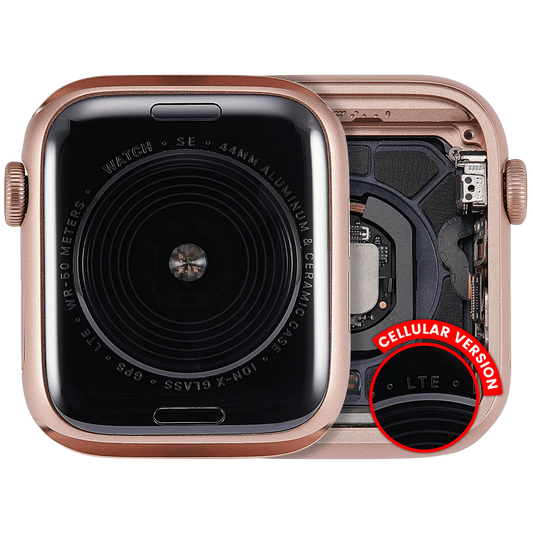 Housing Assembly Compatible For Watch Series SE 1st (44MM) (Used OEM Pull: Grade A) (Cellular Version) (Aluminum / Gold)