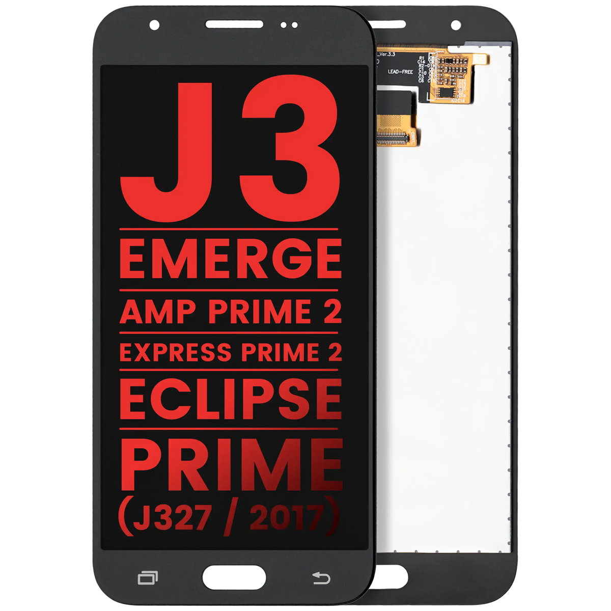 LCD Assembly Without Frame For Samsung Galaxy J3 / Emerge / Amp Prime 2 / Express Prime 2 / Eclipse / Prime (J327 / 2017) (Aftermarket Plus) (Black)