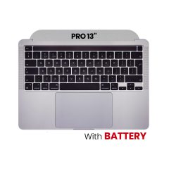 Top Case with Battery and Keyboard (ANSI US) For MacBook Pro 13" A2251 (2020) (Used OEM Pull: Grade A) (Silver)