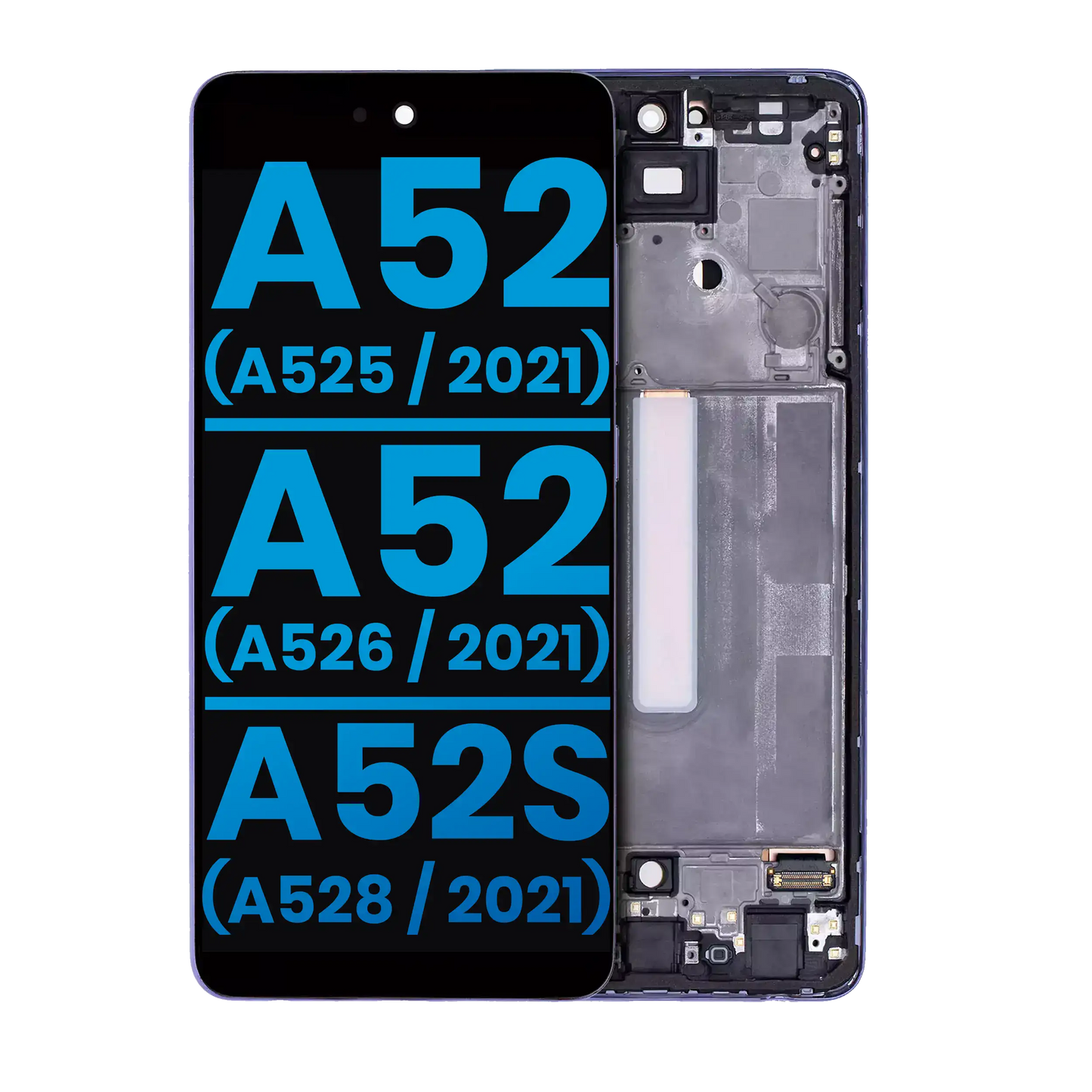 LCD Assembly With Frame (Without Finger Print Sensor) For Samsung Galaxy A52 4G (A525 / 2021) / A52 5G (A526 / 2021) / A52S (A528 / 2021) (Aftermarket : Incell) (Awesome Violet)