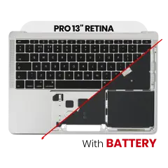 Top Case with Battery and Keyboard (ANSI US) For MacBook Pro 13" A1708 (2016) (OEM New) (Silver)